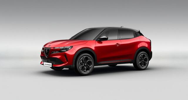Alfa Romeo Junior Elettrica Speciale 54 kWh | Beschikbaarheid in overleg | Schuif/Kanteldak | Pack Techno | Brera Red | Dak Zwart