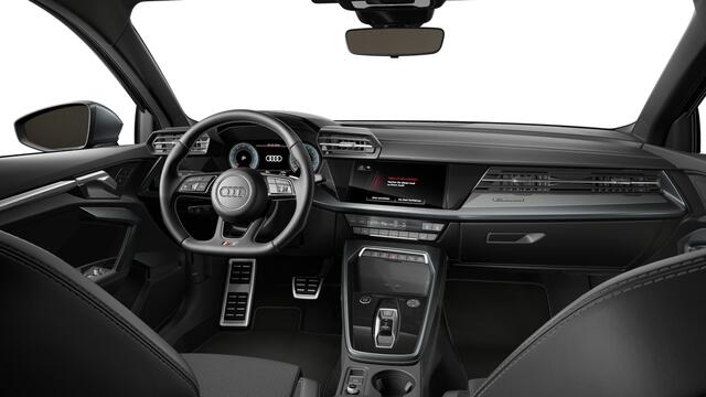 Audi A3 Limousine 30 TFSI 116 S tronic S edition Automaat | Infotainmentpakket Connectivity | Assistentiepakket Rijden en Parkeren Plus | Ledkoplampen, ledachterlichten, dynamische knipperlichten achter | S line-interieur met sportstoelen en zwarte stoffen-kunstl