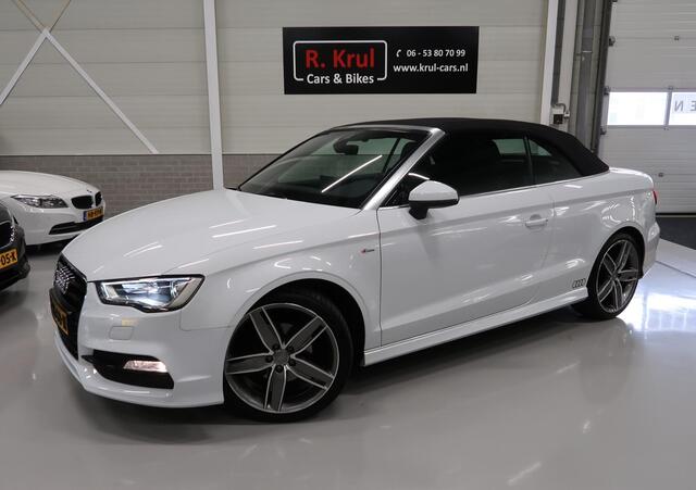 Audi A3 Cabriolet 1.4 TFSI CoD Ambiente Pro Line Plus Open Days 3x S Line Automaat Nekverwarming Leer Navi Sportstoelen 19 inch Sportvelgen PDC Cruise control Metallic Boekjes Nette staat Windscherm