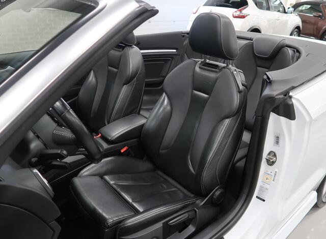 Audi A3 Cabriolet 1.4 TFSI CoD Ambiente Pro Line Plus Open Days 3x S Line Automaat Nekverwarming Leer Navi Sportstoelen 19 inch Sportvelgen PDC Cruise control Metallic Boekjes Nette staat Windscherm