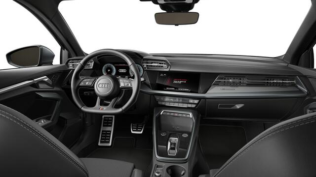 Audi A3 Limousine 30 TFSI 116 S tronic S edition Automaat | S line-interieur met sportstoelen en zwarte stoffen-kunstlederen bekleding | Audi soundsystem | Infotainmentpakket Connectivity | Ledkoplampen, ledachterlichten, dynamische knipperlichten achter | Assist