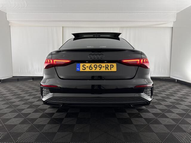 Audi A3 Limousine 35 TFSI S-edition (INCL-BTW) Aut. *PANO | ADAPTIVE-CRUISE | LEATHER-FABRIC | FULL-LED | DIGI-COCKPIT | AMBIENT-LIGHT | SPORT-SEATS | DIGI-COCKPIT | NAVI-FULLMAP | PRIVACY-GLASS | SHIFT-PADDLES | DAB+ | ECC | P