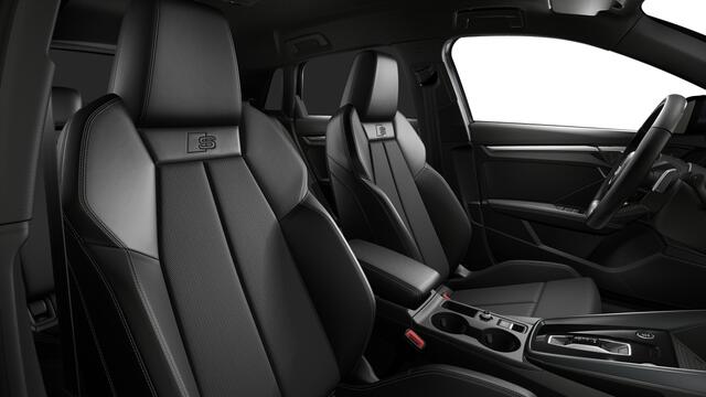 Audi A3 SPORTBACK 35 TFSI 150 S tronic S edition Automaat | Ledkoplampen, ledachterlichten, dynamische knipperlichten achter | Audi soundsystem | Privacy glas (donker getint) | S line-interieur met sportstoelen en zwarte stoffen-kunstlederen bekleding | Optiekpakket zwart 