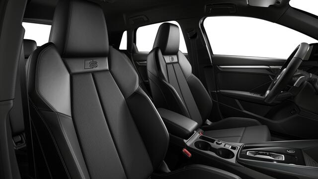 Audi A3 SPORTBACK 40 TFSI e 204 S tronic S edition Automaat | Optiekpakket zwart plus | Audi soundsystem | S line-interieur met sportstoelen en zwarte stoffen-kunstlederen bekleding | Ledkoplampen, ledachterlichten, dynamische knipperlichten achter | Verwarmbare voorstoele