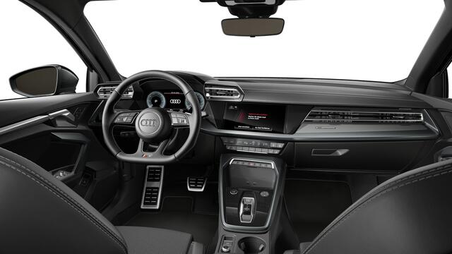 Audi A3 SPORTBACK 40 TFSI e 204 S tronic S edition Automaat | Optiekpakket zwart plus | Audi soundsystem | S line-interieur met sportstoelen en zwarte stoffen-kunstlederen bekleding | Ledkoplampen, ledachterlichten, dynamische knipperlichten achter | Verwarmbare voorstoele