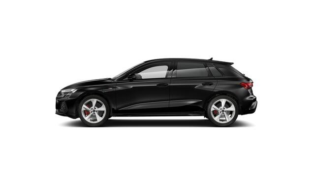 Audi A3 SPORTBACK 45 TFSI e 272 S tronic S edition Competition Automaat | Infotainmentpakket Connectivity | Ledkoplampen, ledachterlichten, dynamische knipperlichten achter | S line-interieur met sportstoelen en zwarte stoffen-kunstlederen bekleding | Verwarmbare voorstoel