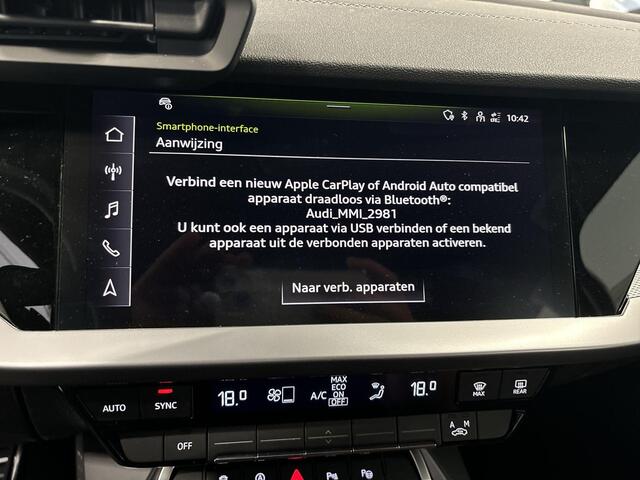 Audi A3 SPORTBACK 30 Tfsi 110pk S-tronic S edition · Apple/Android Car Play · Camera · Navi · P-Sensoren · Park Assist · 17'' Inch · Garantie t/m 30-11-2027 of 100.000km