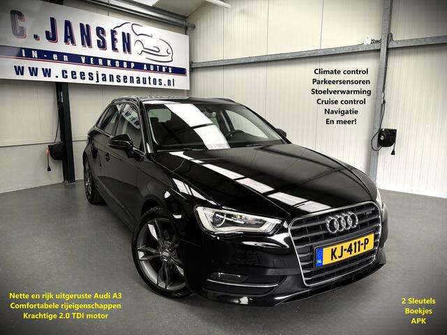 Audi A3 SPORTBACK 2.0 TDI Ambiente Pro Line plus - Echt zwart!!!