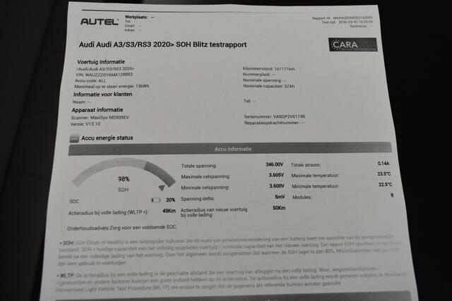 Audi A3 SPORTBACK 40 TFSI e edition SOH 100% 204 pk 18"inch velgen Virtual