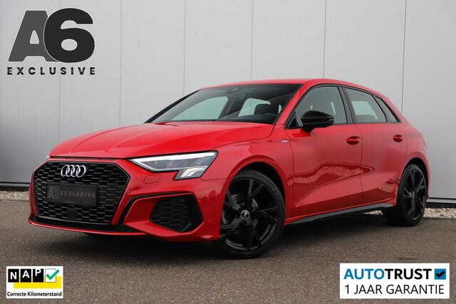 Audi A3 SPORTBACK 30 TFSI S edition Sport Black Edition Automaat LED Half Leder 18 inch LMV B&O Sound Stoelverwarming Clima Adaptive Cruise Navigatie Parkeersensor