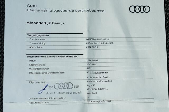 Audi A3 SPORTBACK 30 TFSI 110 PK Advanced Edition Hybride | Automaat | 1e Eign | Ned Auto | 52.000 KM | | Clima | Led Verl | Navi | Pdc | Akoestische voorruit | Audi virtual cockpit |