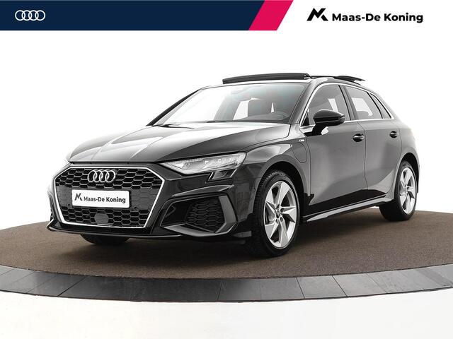 Audi A3 SPORTBACK 40 TFSIe 204pk S-tronic S Edition · Panoramadak · Apple/Android Car Play · Lederen Bekleding · Cruise Control · Navigatie · Stoelverwarming · P-Sensoren · 17'' Inch ·