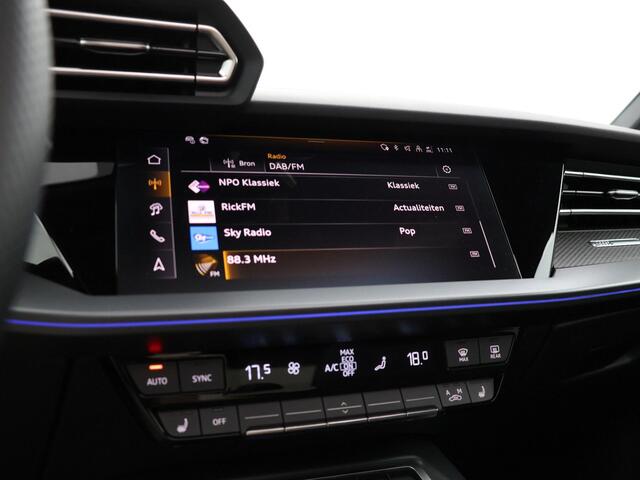 Audi A3 SPORTBACK 45 TFSIe 272pk S-tronic S edition Competition · Panoramadak · Sonos Audio · Camera · Head-Up · Apple/Android Car Play · 18'' Inch · Garantie t/m 28-09-2030 of 100.000km