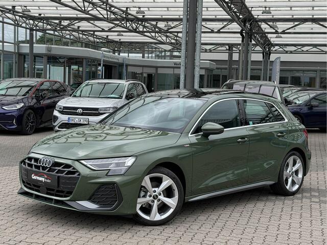Audi A3 SPORTBACK 35TFSI S-Edition NIEUW! 2653km! Pano Sonos M-Led RS-Zetels ACC Side/Lane Assist Districtgrün!