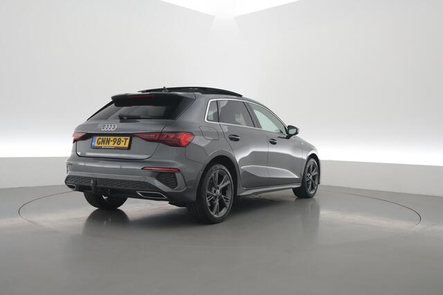 Audi A3 SPORTBACK 40 TFSI e S-Line | Rijklaar! | RS ''Diamond'' stoelen | Pano | Afn. Trekhaak | Dodehoek | Sfeerverl. | Stoelverw. | E-Spiegels | E-Klep | LED | Keyless | 18'' | DriveMode | V