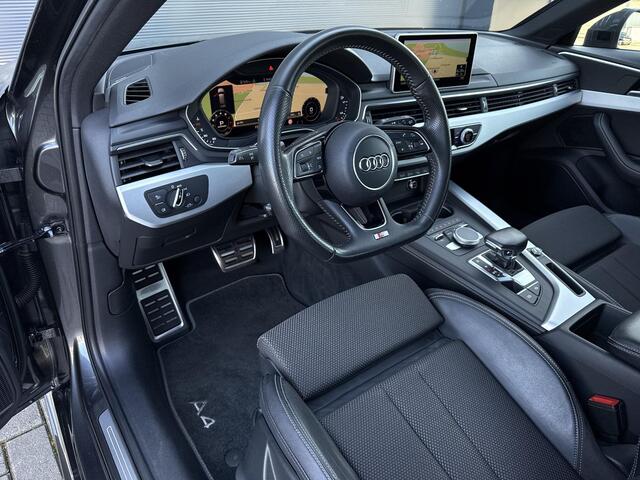 Audi A4 Avant 2.0 TFSI Ultra Sport S Line Edition Automaat 190PK ?Virtual Cockpit ?B&O Sound ?360º Camera ?Sportstoel Half Leder ?Matrix LED ?Elektrische Klep ?Navigatie Full Map ?Drive Select ?BLIS ?Climate ?Cruise ?Parkeersensoren ?Lichtmetaal 18" ?Trekhaak