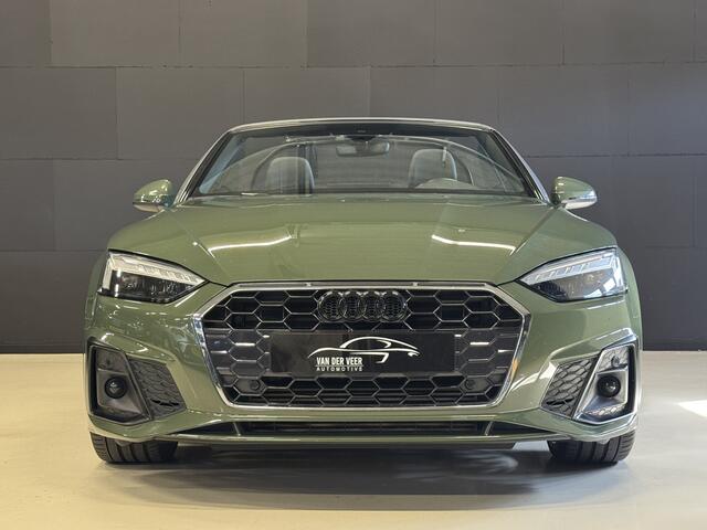 Audi A5 Cabriolet 35 TFSI 2x S-Line Automaat | District Green | Matrix Full LED | Carplay | Camera | Stoelverwarming