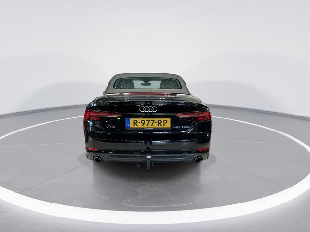 Audi A5 Cabriolet 40 TFSI 190pk S-tronic Design Pro Line Plus · Camera · Navigatie · Alarm Klasse 3 · P-Sensoren · Limiter · Stoelverwarming · Climatronic · Trekhaak · 19'' Inch ·