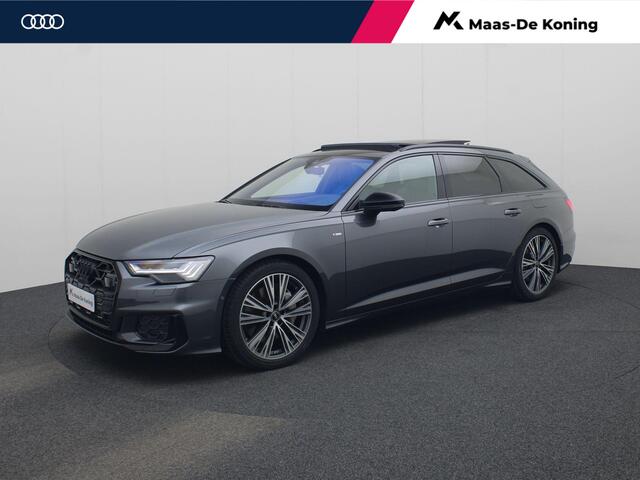 Audi A6 Avant 50 TFSIe 220kW/299PK quattro S Line · Panoramadak · Trekhaak · Camera · Bang & Olufsen · Adaptive Cruise Control · Dodehoeksensor · Leder/Alcantara · Stuur, Stoel en achterbank verwarming · Garantie t/m 26-12-2029 of 100000km.