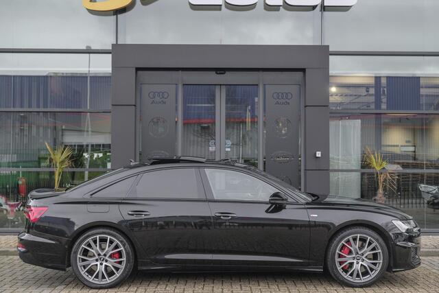 Audi A6 Limousine 55 TFSIe Competion 367pk Quattro Panoramadak 4-wielbesturing Nachtzicht B&O audio Matrix Trekhaak elektrisch