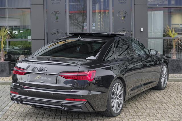 Audi A6 Limousine 55 TFSIe Competion 367pk Quattro Panoramadak 4-wielbesturing Nachtzicht B&O audio Matrix Trekhaak elektrisch