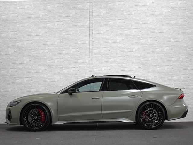Audi A7 Sportback RS7 V8 Dynamic+ | Keramisch | 22" ABT | 4-Wielbesturing | Stoelvent. | Carbon Pack | Nachtzicht | Alcantara Hemel | B&O 3D High End | 360 Camera | Laser-LED | ACC | Valcona | Klasse-5 | Head-up | Soft-Close | Isolatieglas | Dealer OH | BTW Auto 