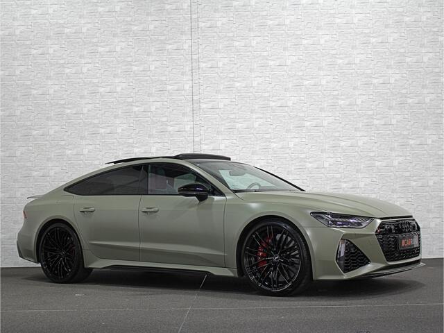 Audi A7 Sportback RS7 V8 Dynamic+ | Keramisch | 22" ABT | 4-Wielbesturing | Stoelvent. | Carbon Pack | Nachtzicht | Alcantara Hemel | B&O 3D High End | 360 Camera | Laser-LED | ACC | Valcona | Klasse-5 | Head-up | Soft-Close | Isolatieglas | Dealer OH | BTW Auto 