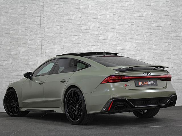 Audi A7 Sportback RS7 V8 Dynamic+ | Keramisch | 22" ABT | 4-Wielbesturing | Stoelvent. | Carbon Pack | Nachtzicht | Alcantara Hemel | B&O 3D High End | 360 Camera | Laser-LED | ACC | Valcona | Klasse-5 | Head-up | Soft-Close | Isolatieglas | Dealer OH | BTW Auto 