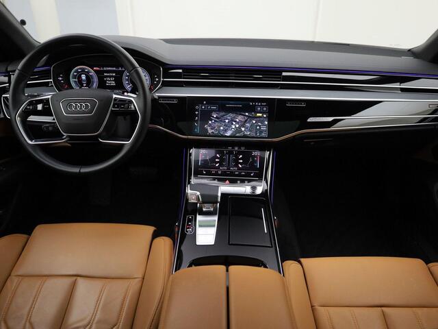 Audi A8 60 TFSIe 340kW/462PK quattro Limo Lang · Panoramadak · Leder · Rondom zichtcamera · Garantie tot januari 2027 of 100000km.