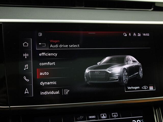 Audi A8 60 TFSIe 340kW/462PK quattro Limo Lang · Panoramadak · Leder · Rondom zichtcamera · Garantie tot januari 2027 of 100000km.