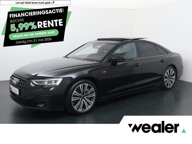 Audi A8 60 TFSI e quattro | 462 PK | Panoramadak | 360 graden Area view | Head-up display | S line | Nachtzicht assistent | Lederen bekleding | Stoel massage | Stoel ventilatie |