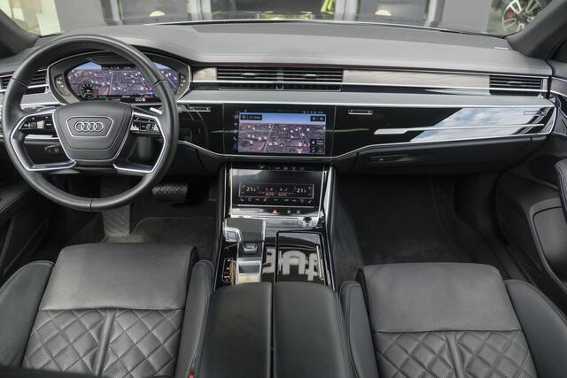 Audi A8 60 TFSIe 462pk S-Line Quattro Panoramdak *BTW* B&O *SOH 100%* 4-Wielsturing RS stoelen Luchtvering Massage Stoelkoeling