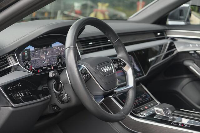 Audi A8 60 TFSIe 462pk S-Line Quattro Panoramdak *BTW* B&O *SOH 100%* 4-Wielsturing RS stoelen Luchtvering Massage Stoelkoeling