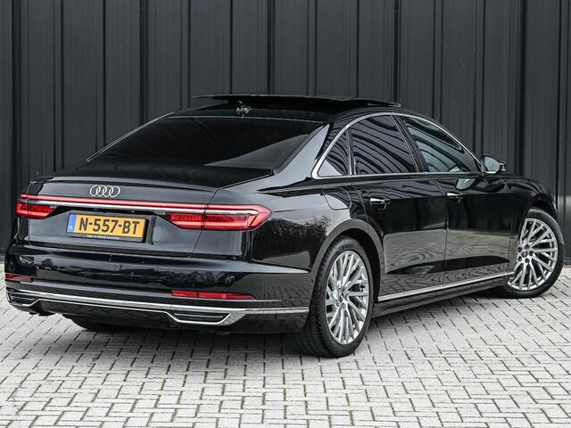 Audi A8 55 TFSI quattro Pro Line Plus | LUCHTVERING | STANDKACHEL | VIRTUAL COCKPIT | LUCHTVERING | ADAPTIVE CRUISE | STOELVERWARMING EN -VENTILATIE | MASSAGE | 360 CAMERA | PANORAMADAK | LED | STUURVERWARMING | HEAD-UP | AMBIANCE INTERIEUR | SOFT-CLOSE |