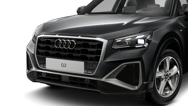 Audi Q2 35 TFSI 150 S tronic S edition Automaat | S line-interieur met sportstoelen en zwarte stoffen-kunstlederen bekleding | Matrix-ledkoplampen met Audi-laserlicht, ledachterlichten, lichtanimatie, dynamische knipperlichten | Velgen, 5-arm-ster, 7Jx17 | Parkee