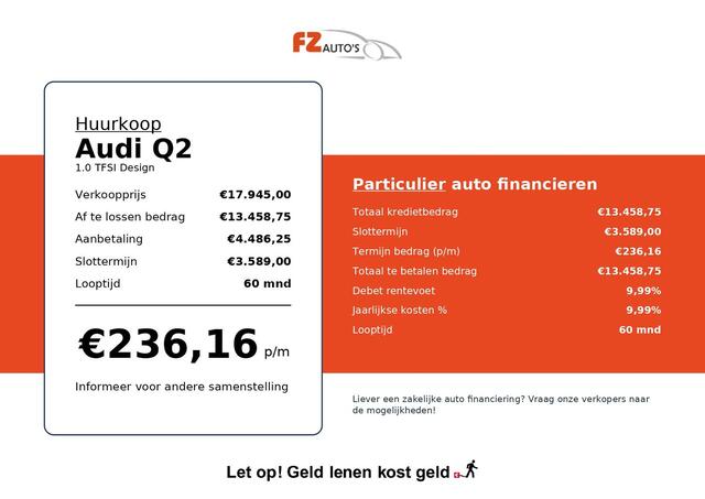 Audi Q2 1.0 TFSI Design Automaat - Navigatie - Climate Control - Lichtmetalen velgen