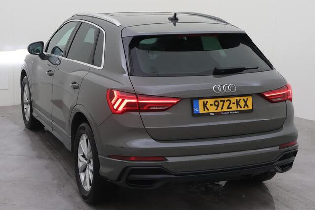 Audi Q3 35 TFSI S edition AUT/ Metallic/ Digitale Cockpit/ / Led/ Panoramadak/ S Line int. + ext. / Leer/ Elec. K./ Clima/ Navi/ Parkeersensor A/ 18 lmv/