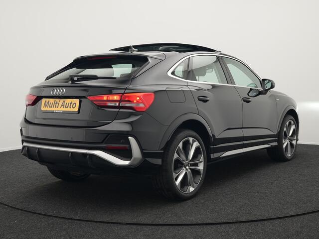 Audi Q3 Sportback 45 TFSI e S Line Plug In Hybrid 245pk PHEV | Trekhaak af Fabriek | Panodak | Adaptive Cruise | 20"L.M | Apple Carplay | Virtual | Sportstoelen Verwarmd | Camera | Navi |