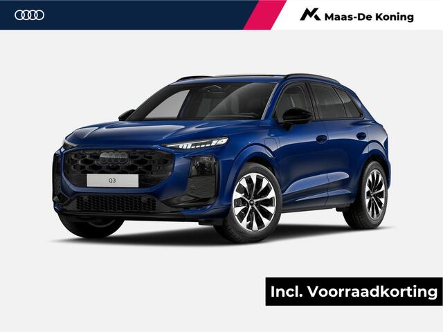 Audi Q3 e-hybrid S edition 272 PK · Tech plus · Glazen panoramadak · Trekhaak mech. draaibaar · Exterieur pakket zwart
