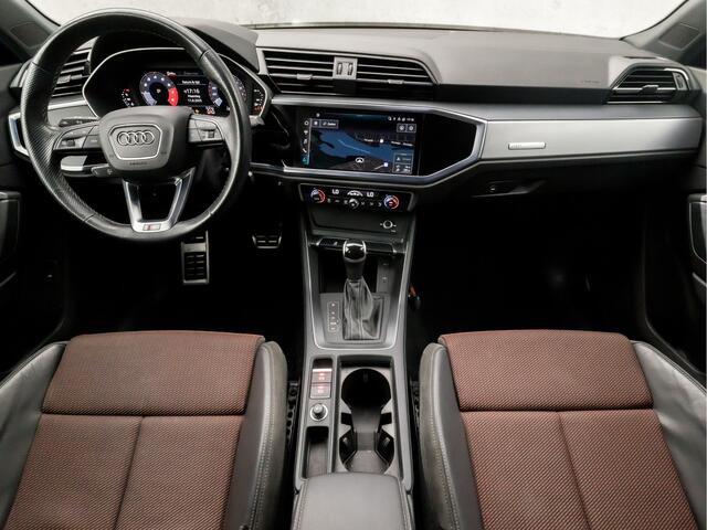 Audi Q3 35 TFSI S-Line Sport 150Pk Automaat (2X S-LINE, APPLE CARPLAY, GROOT NAVI, CAMERA, LEDER, SPORTSTOELEN, TREKHAAK, GETINT GLAS, CRUISE, NIEUWE APK, NIEUWSTAAT)