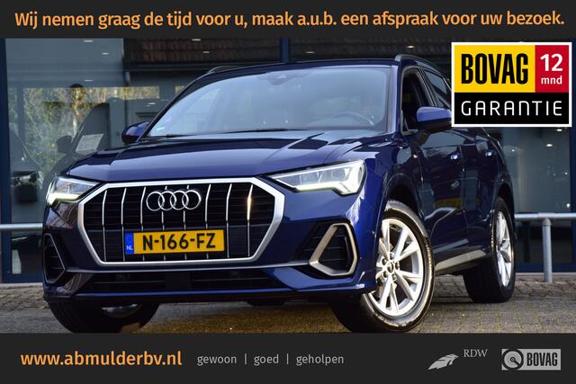 Audi Q3 35 TFSI S edition S-Tronic Automaat | Org. NL | BOVAG Garantie | Virtual Cockpit | Full LED | Sportstoelen | Camera | Apple Carplay/Android Auto | Elektrische Kofferklep | 18'' Velgen |