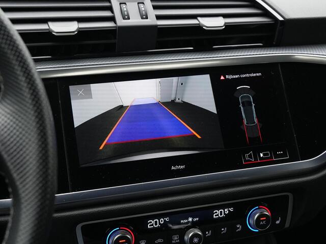 Audi Q3 45 TFSI e 245 pk S-Line | Panoramadak | Leder/alcantara | Achteruitrijcamera | Adaptive Cruise | Elektrische achterklep | Stoelverwarming | Navigatie | Side Assist