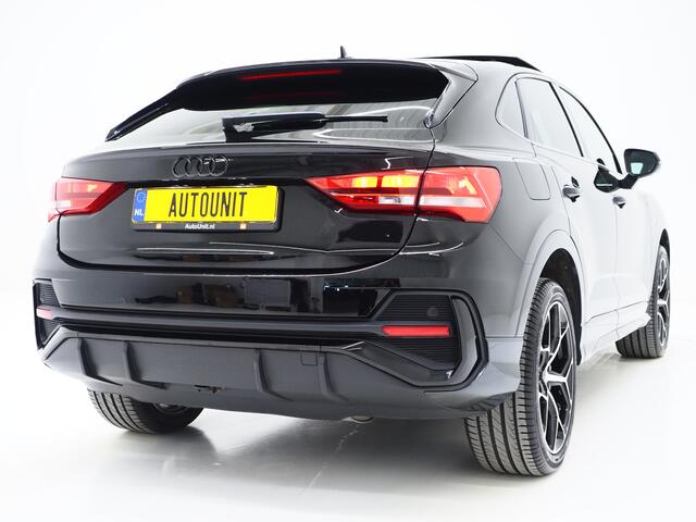 Audi Q3 Sportback 45 TFSI e Full Black | Panoramadak | Leder | Sfeerlicht | Cruise | DAB | Virtual | Donkere Hemel | Carplay