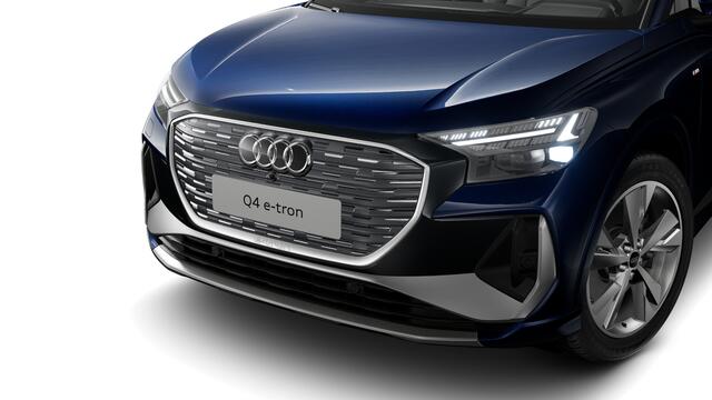 Audi Q4 e-tron Q4 45 e-tron quattro 286 1AT S edition Automaat | Verwarmbare voorstoelen | Audi Virtual Cockpit | Servosluiting achterklep | Privacy glas | MMI navigatie plus | S line-interieur met sportstoelen en zwarte stoffen-kunstlederen bekleding | Audi soundsystem