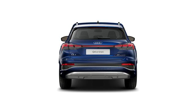 Audi Q4 e-tron Q4 45 e-tron quattro 286 1AT S edition Automaat | Verwarmbare voorstoelen | Audi Virtual Cockpit | Servosluiting achterklep | Privacy glas | MMI navigatie plus | S line-interieur met sportstoelen en zwarte stoffen-kunstlederen bekleding | Audi soundsystem