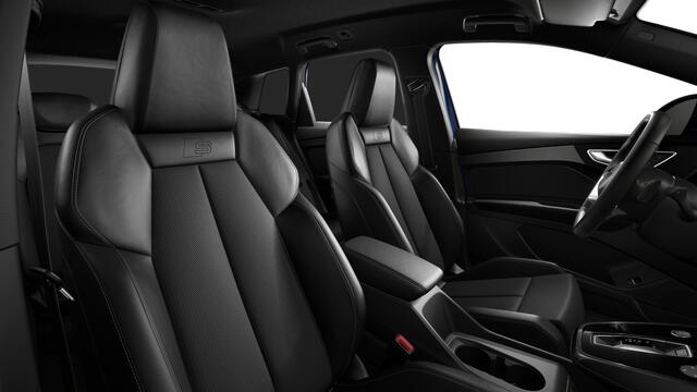 Audi Q4 e-tron Q4 45 e-tron quattro 286 1AT S edition Automaat | Verwarmbare voorstoelen | Audi Virtual Cockpit | Servosluiting achterklep | Privacy glas | MMI navigatie plus | S line-interieur met sportstoelen en zwarte stoffen-kunstlederen bekleding | Audi soundsystem