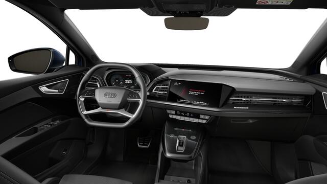 Audi Q4 e-tron Q4 45 e-tron quattro 286 1AT S edition Automaat | Verwarmbare voorstoelen | Audi Virtual Cockpit | Servosluiting achterklep | Privacy glas | MMI navigatie plus | S line-interieur met sportstoelen en zwarte stoffen-kunstlederen bekleding | Audi soundsystem