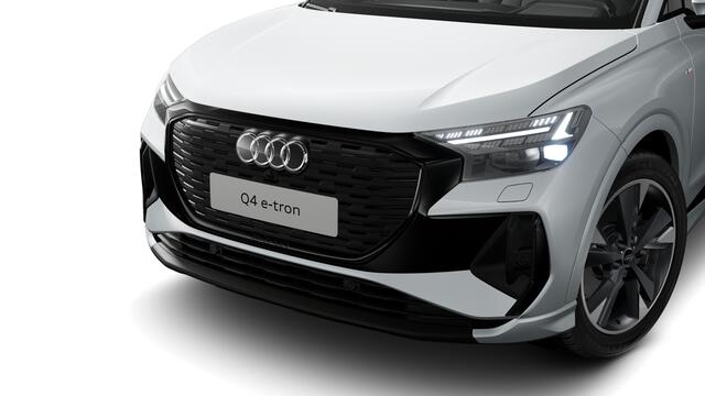 Audi Q4 e-tron Q4 45 e-tron quattro 286 1AT S edition Automaat | MMI navigatie plus | Audi Virtual Cockpit | Velgen, 5-Y-spaak, grafietgrijs, glansgedraaid | Verwarmbare voorstoelen | Servosluiting achterklep | S line-interieur met sportstoelen en zwarte stoffen-kunstle