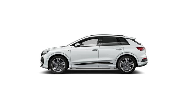 Audi Q4 e-tron Q4 45 e-tron quattro 286 1AT S edition Automaat | MMI navigatie plus | Audi Virtual Cockpit | Velgen, 5-Y-spaak, grafietgrijs, glansgedraaid | Verwarmbare voorstoelen | Servosluiting achterklep | S line-interieur met sportstoelen en zwarte stoffen-kunstle