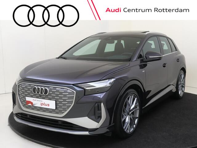 Audi Q4 e-tron 50 quattro S edition 77 kWh | SoH 89% | Panoramadak | Trekhaak | Head-up display | LED matrix verlichting | 3-zone airco | Achteruitrijcamera | CarPlay | Lederen bekleding |